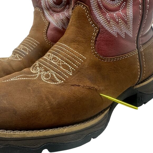 Durango Lady Rebel 6M Square Toe Western Leather Boot Brown Rusty Red DRD0349 - Picture 5 of 16